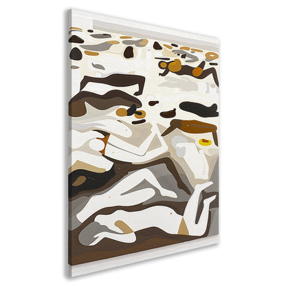 Abstracte zwemmers in kleurrijk tafereel canvas