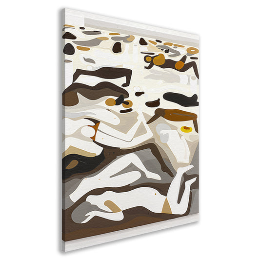Abstracte zwemmers in kleurrijk tafereel canvas