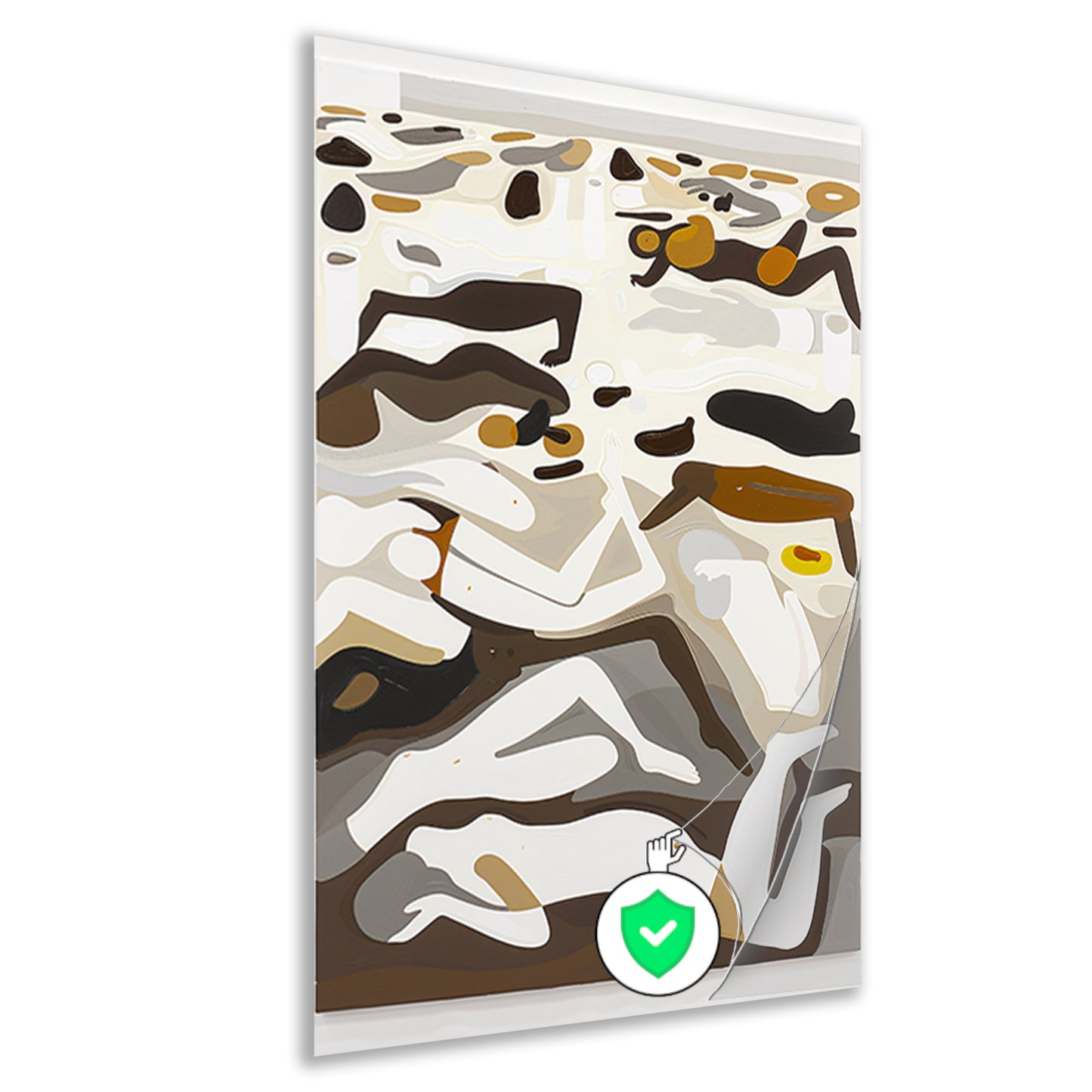 Abstracte zwemmers in kleurrijk tafereel poster
