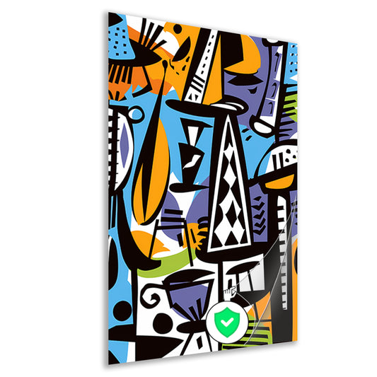 Abstracte Figuren en Vazen poster