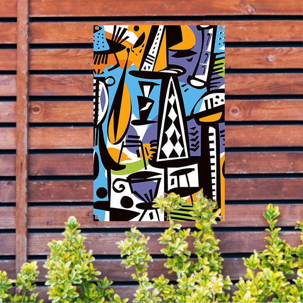 Abstracte Figuren en Vazen tuinposter