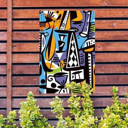 Abstracte Figuren en Vazen tuinposter