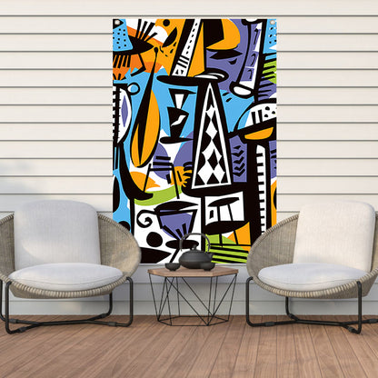Abstracte Figuren en Vazen tuinposter