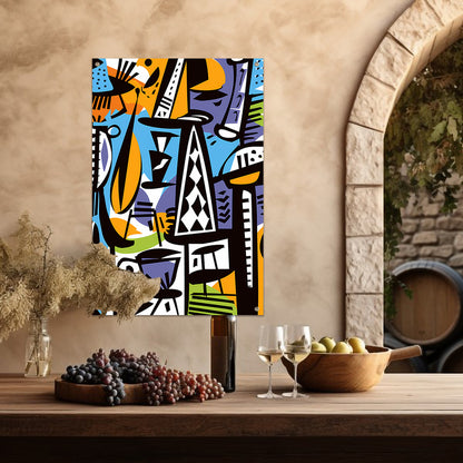 Abstracte Figuren en Vazen tuinposter