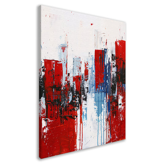 Abstracte stad in dynamische kleuren schilderij canvas