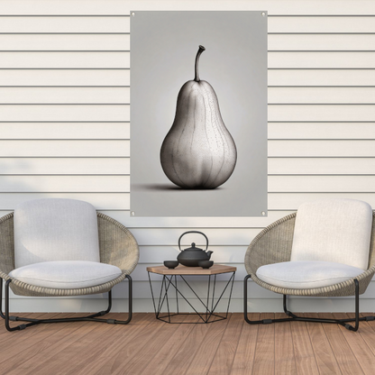 Minimalistische Peer in Zwart en Wit tuinposter