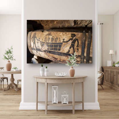 Blauwe stoel stilleven canvas