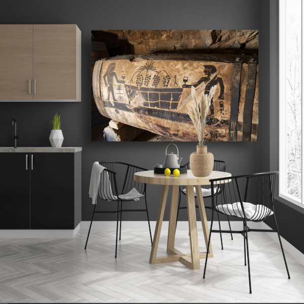 Blauwe stoel stilleven canvas