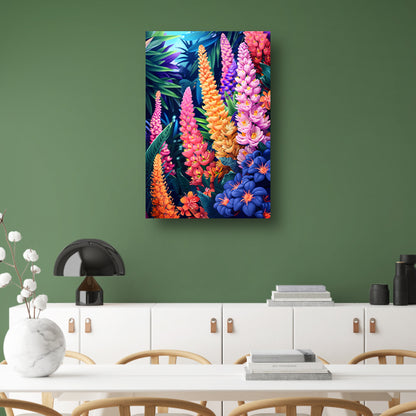 Levendige Art Nouveau bloemenpracht in kleur poster