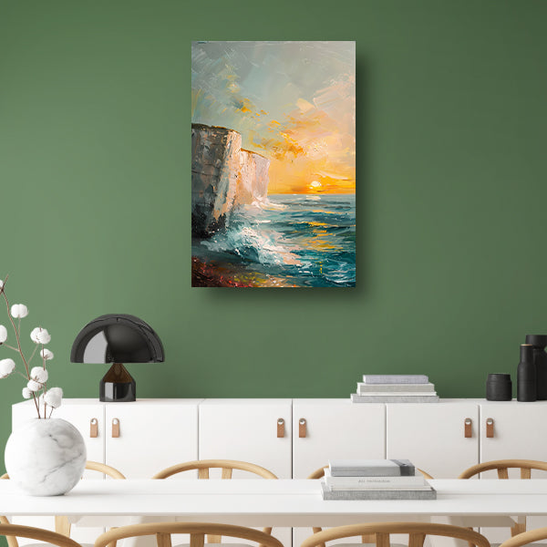 Zonsondergang bij de witte kliffen van Dover acrylglas