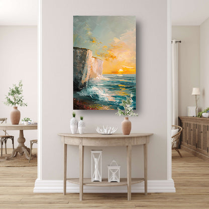 Zonsondergang bij de witte kliffen van Dover acrylglas