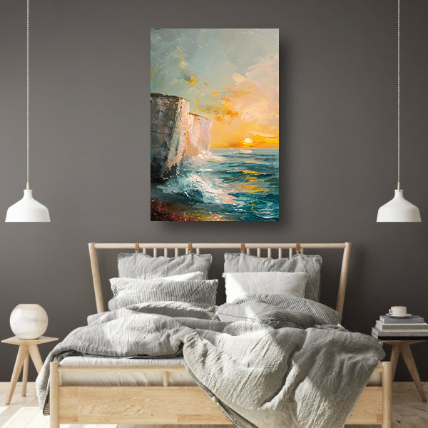 Zonsondergang bij de witte kliffen van Dover acrylglas