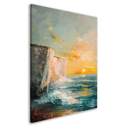 Zonsondergang bij de witte kliffen van Dover canvas
