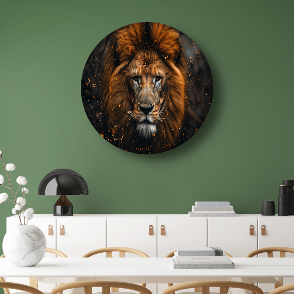 Leeuwenblik - Koninklijke Kracht aluminium muurcirkel