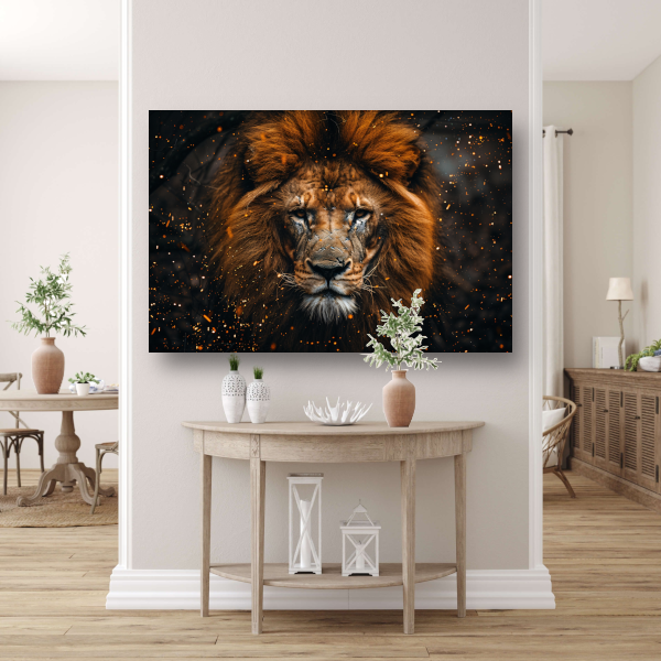 Leeuwenblik - Koninklijke Kracht canvas met baklijst