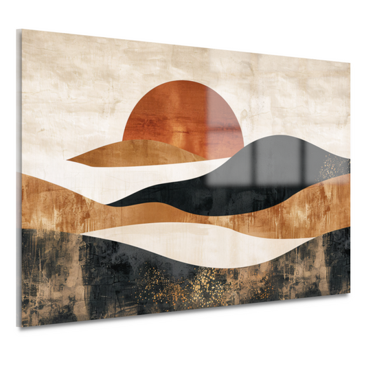 Sepia Tinten Abstracte Zonsondergang Kunst acrylglas