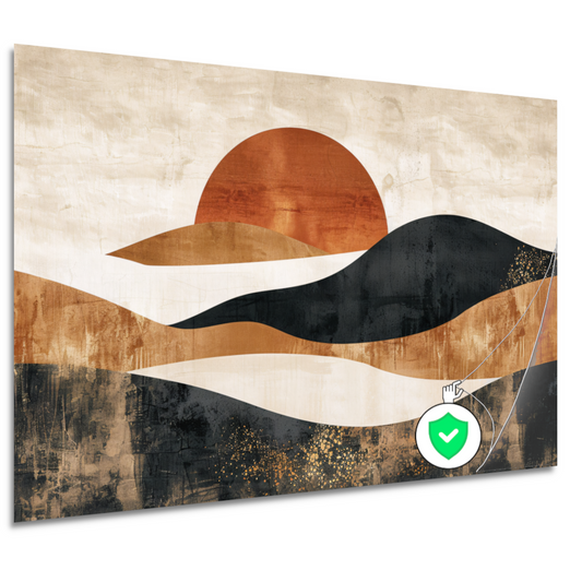 Sepia Tinten Abstracte Zonsondergang Kunst poster