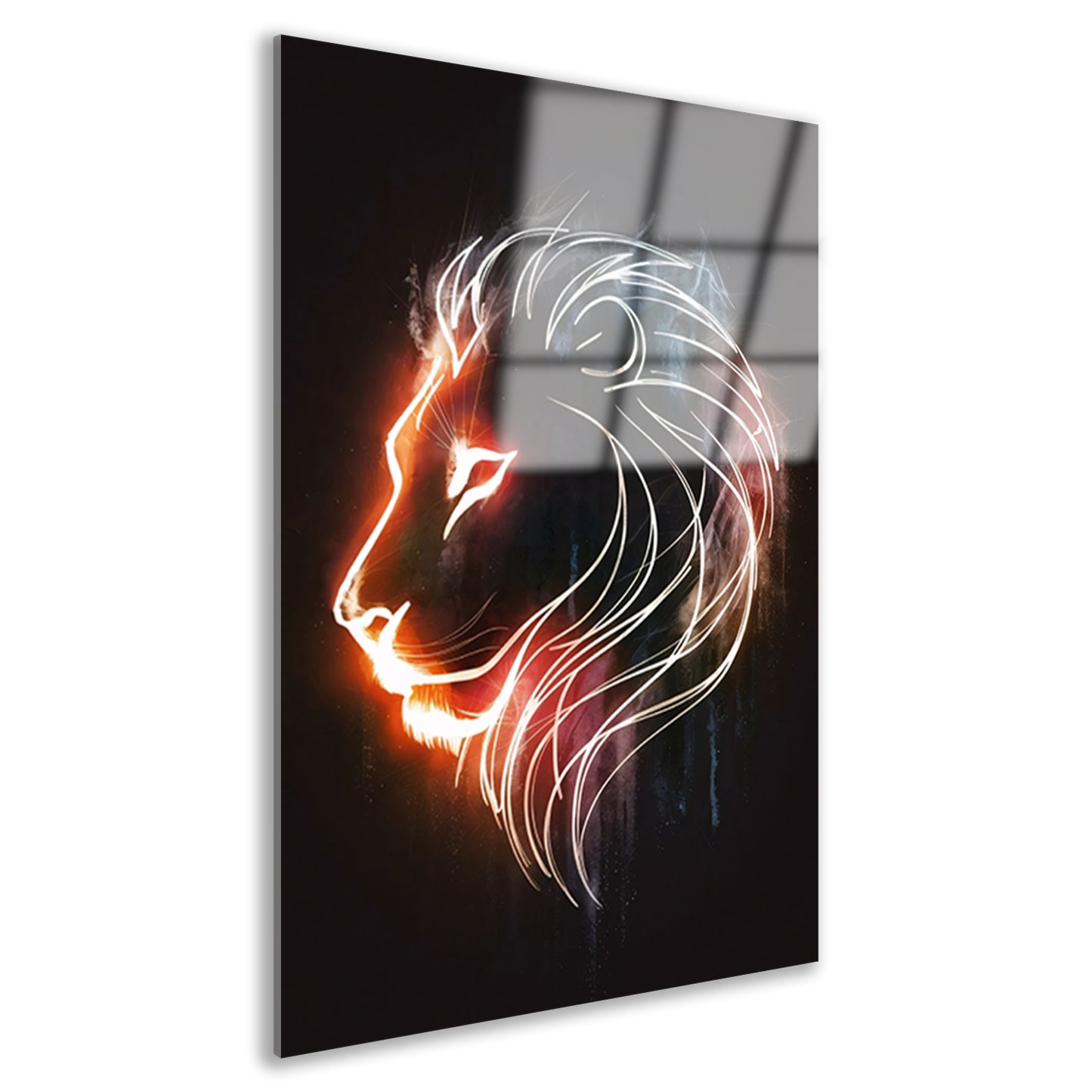 Abstracte lijnillustratie van een leeuw acrylglas