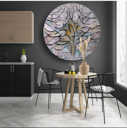 Appelboom in bloei - Piet Mondriaan aluminium muurcirkel