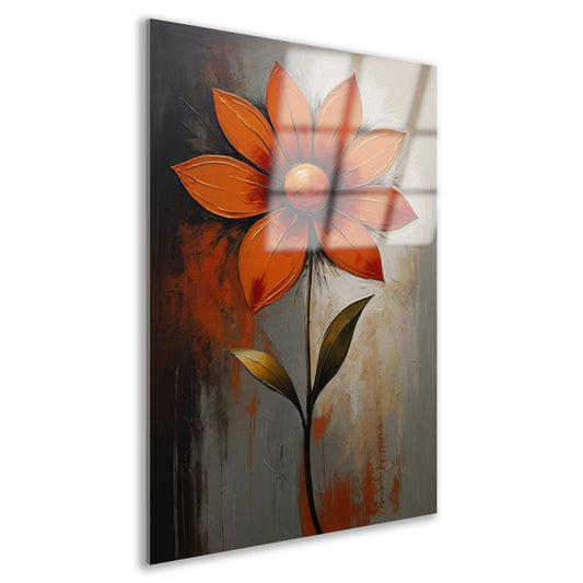 Vibrant Red and Orange Impressionist Flower Acrylglas