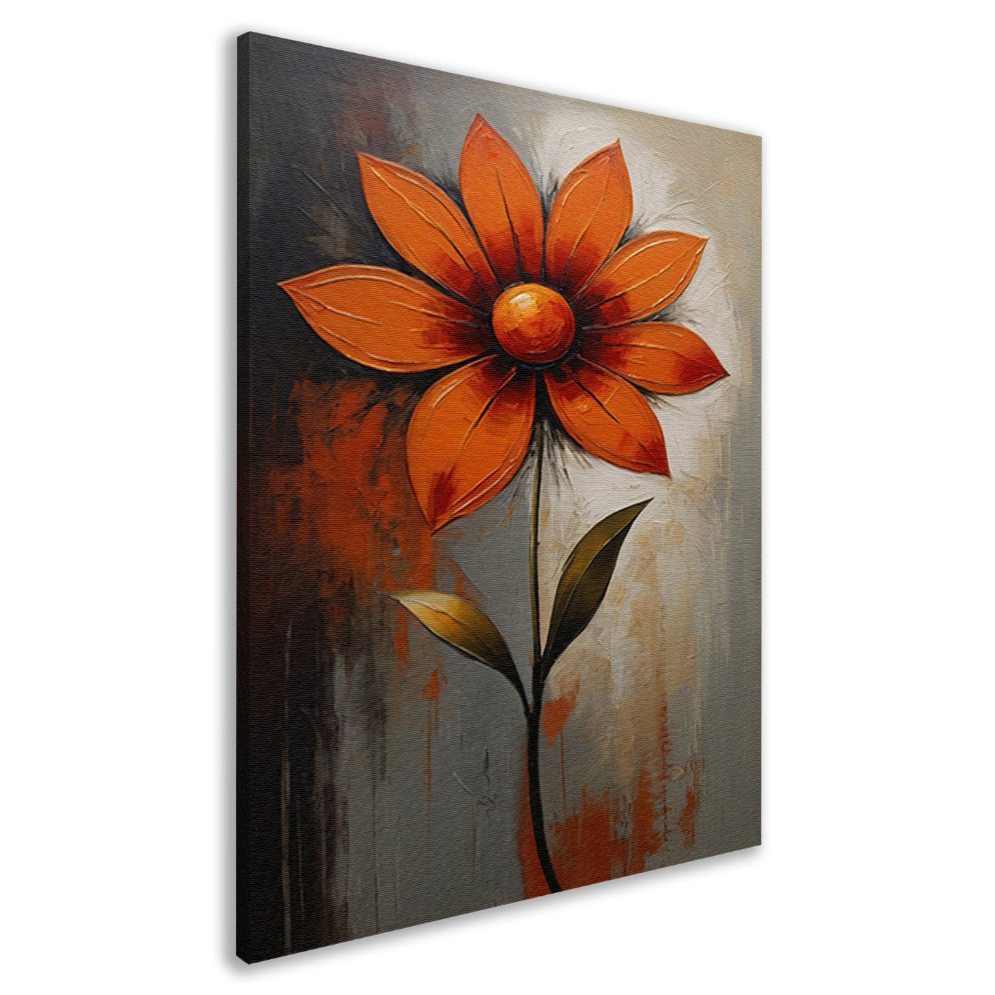 Vibrant Red and Orange Impressionist Flower canvas