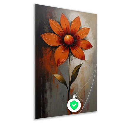 Vibrant Red and Orange Impressionist Flower poster