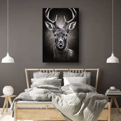Hyperrealistisch Portret van een Majestueus Hert canvas met baklijst