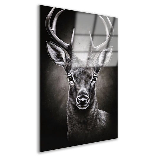 Hyperrealistisch Portret van een Majestueus Hert acrylglas