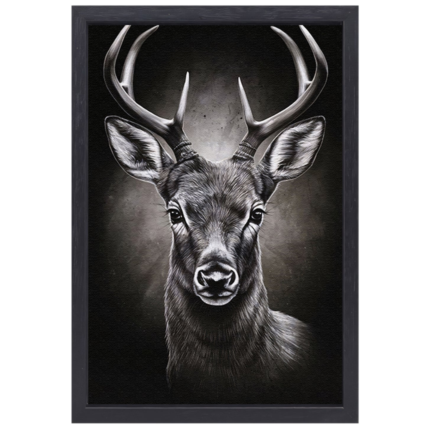 Hyperrealistisch Portret van een Majestueus Hert canvas met baklijst