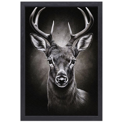 Hyperrealistisch Portret van een Majestueus Hert canvas met baklijst
