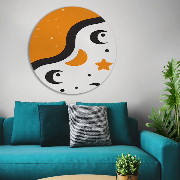 Abstract Maan en Sterren forex muurcirkel