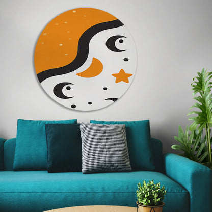 Abstract Maan en Sterren forex muurcirkel