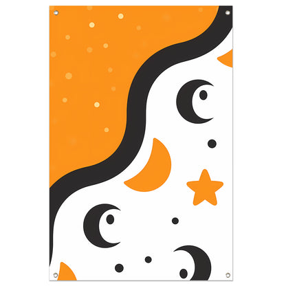 Abstract Maan en Sterren tuinposter