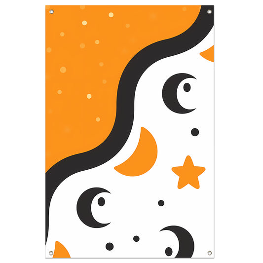 Abstract Maan en Sterren tuinposter