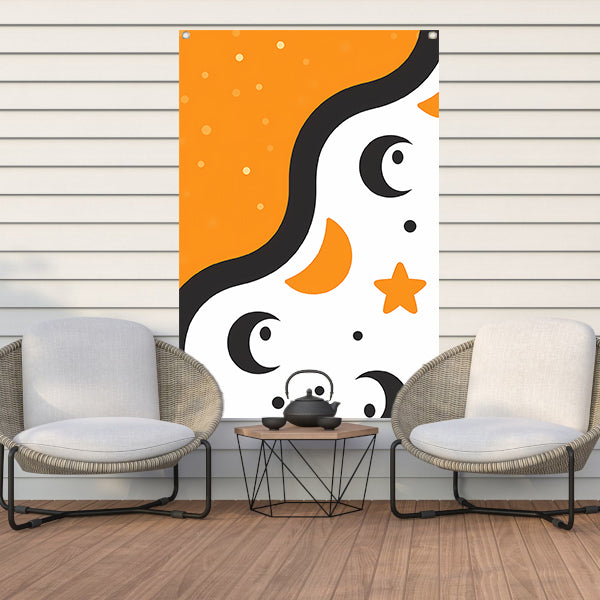 Abstract Maan en Sterren tuinposter