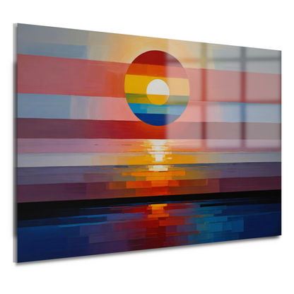 Abstracte Zonsondergang in Levendige Kleuren acrylglas
