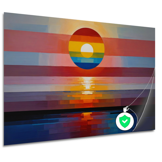Abstracte Zonsondergang in Levendige Kleuren poster