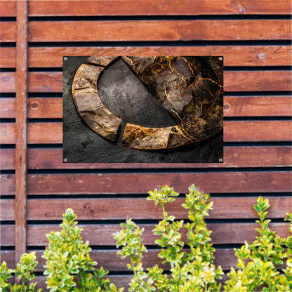 Gebroken cirkel verrijkt met goud tuinposter