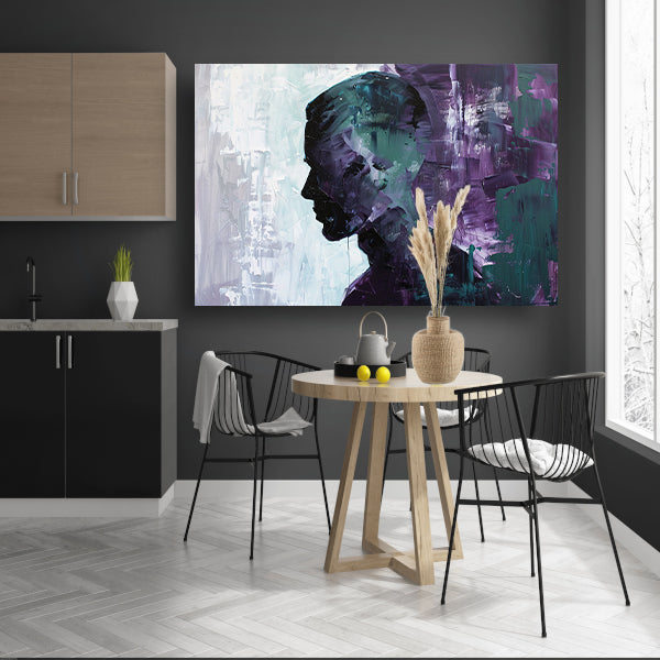 Abstract schilderij van kleurrijk mannen silhouet poster