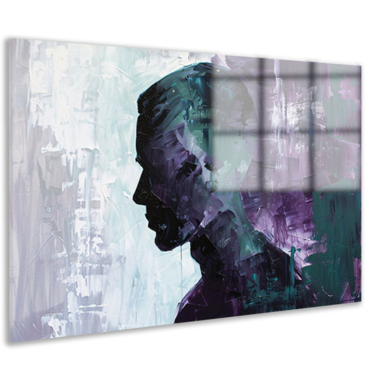 Abstract schilderij van kleurrijk mannen silhouet acrylglas