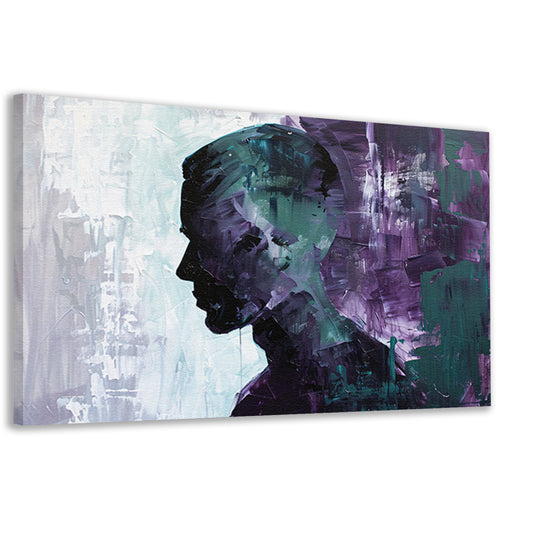 Abstract schilderij van kleurrijk mannen silhouet canvas