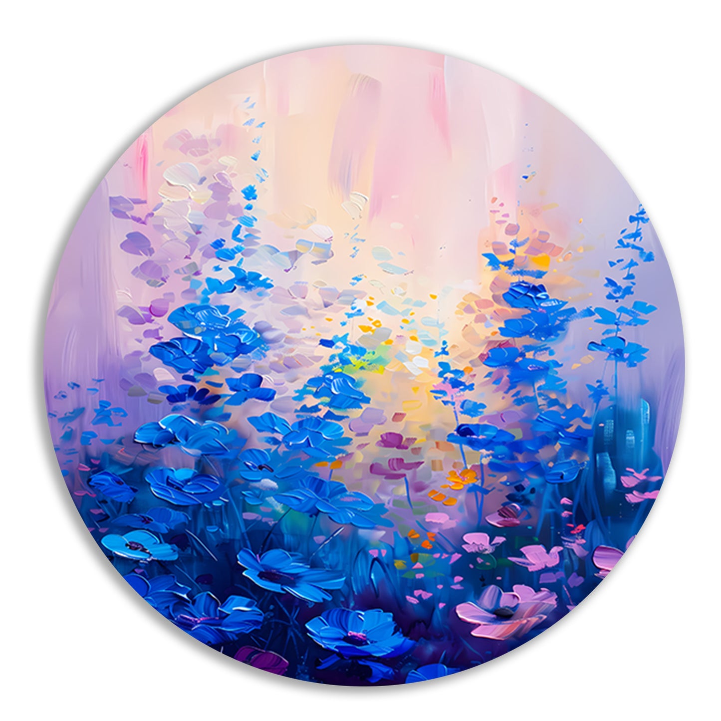 Kleurrijk veld met abstracte bloemen forex muurcirkel