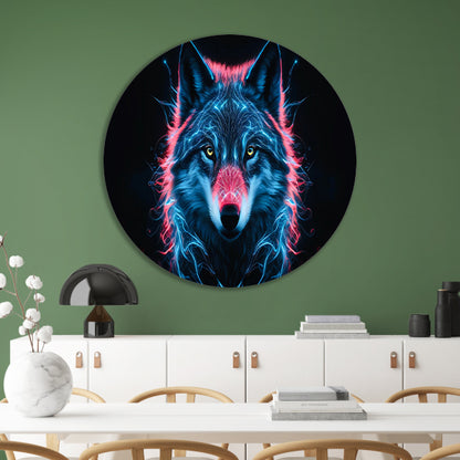 Bioluminescente wolf digitale kunst forex muurcirkel
