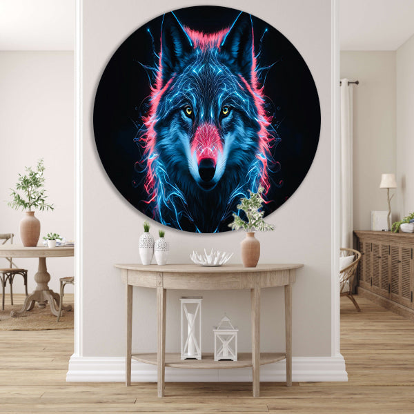 Bioluminescente wolf digitale kunst forex muurcirkel