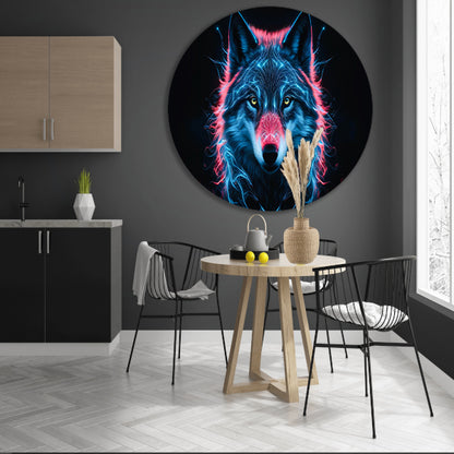 Bioluminescente wolf digitale kunst forex muurcirkel