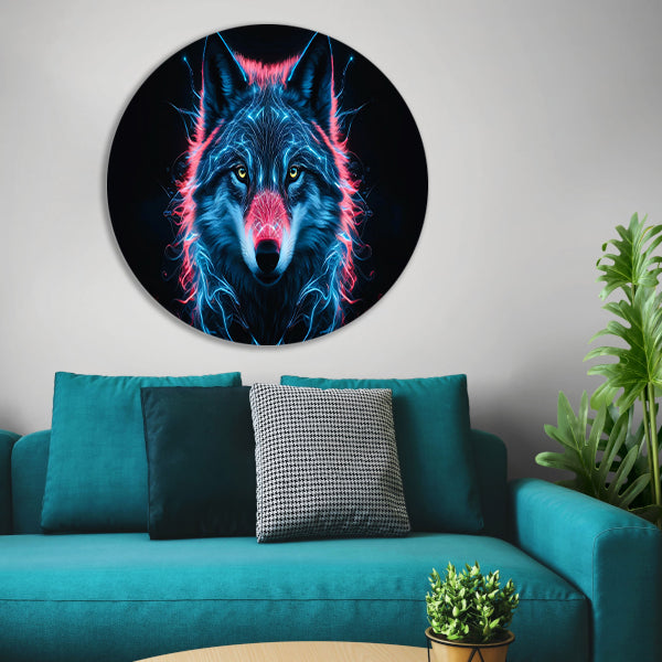 Bioluminescente wolf digitale kunst forex muurcirkel