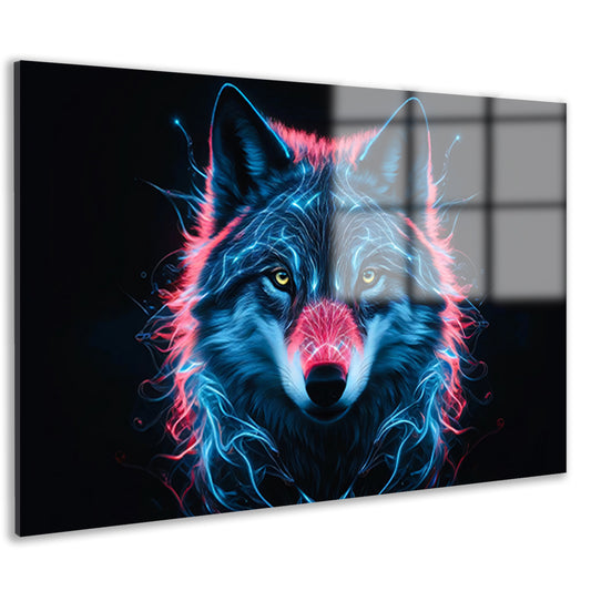 Bioluminescente wolf digitale kunst acrylglas
