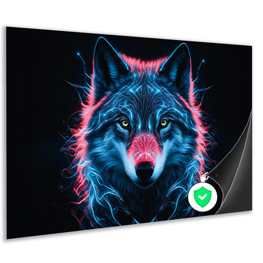 Bioluminescente wolf digitale kunst poster