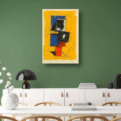 Dynamisch abstract ontwerp met primaire kleuren canvas