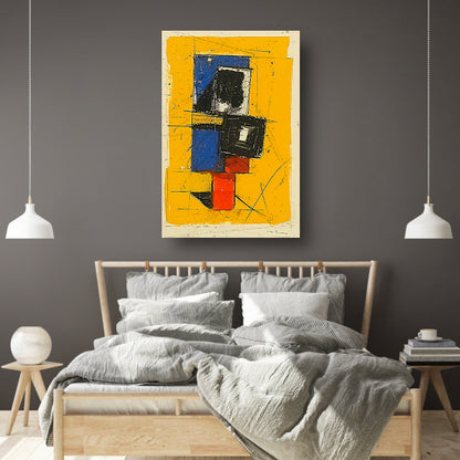 Dynamisch abstract ontwerp met primaire kleuren canvas